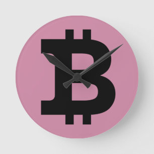 Bitcoin logo round clock
