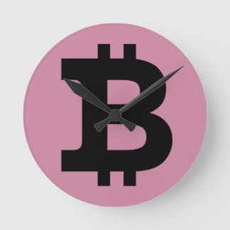 Bitcoin logo round clock
