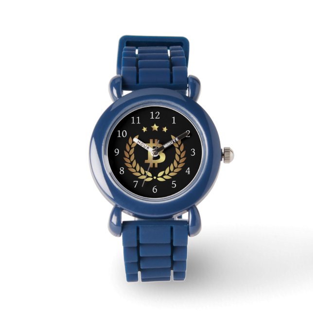 Bitcoin Logo Symbol Crest Crypto Currency Watch (Front)