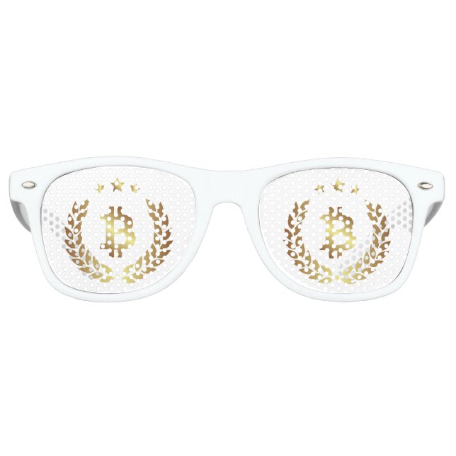 Bitcoin Logo Symbole Crypto Crest Lunettes de sole (Devant)