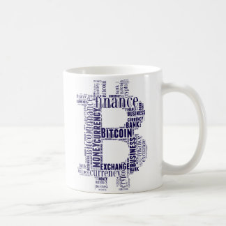 Bitcoin logo wordart graphics coffee mug