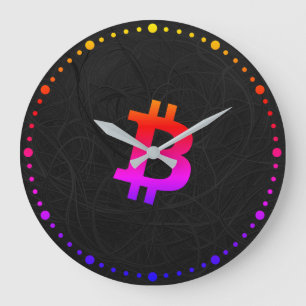 Bitcoin Miami Neuron Black Large Clock