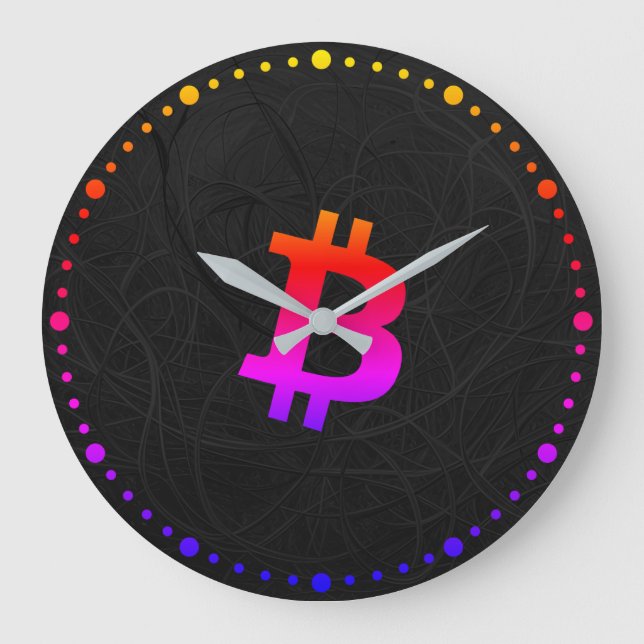 Bitcoin Miami Neuron Black Large Clock (Front)