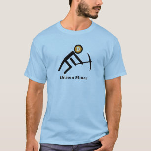 Bitcoin Miner Graphic Stick Figure T-Shirt