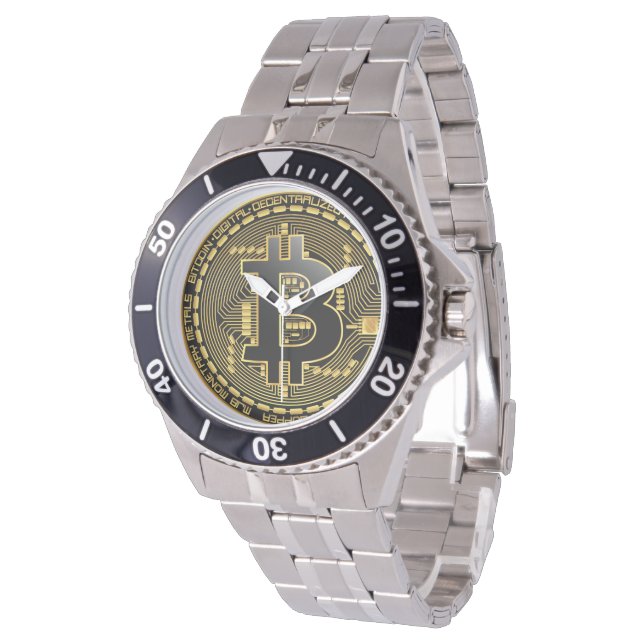 Bitcoin Montre inoxydable (Incliné)