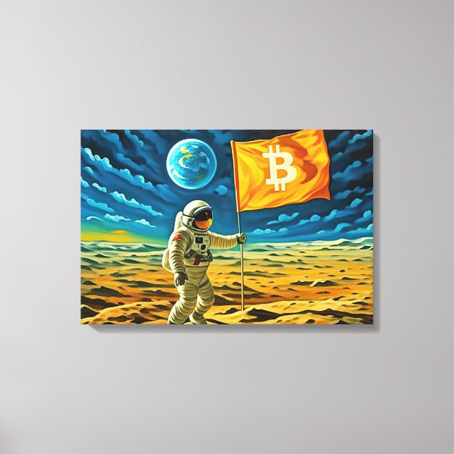 Bitcoin Moon Canvas Print (Front)