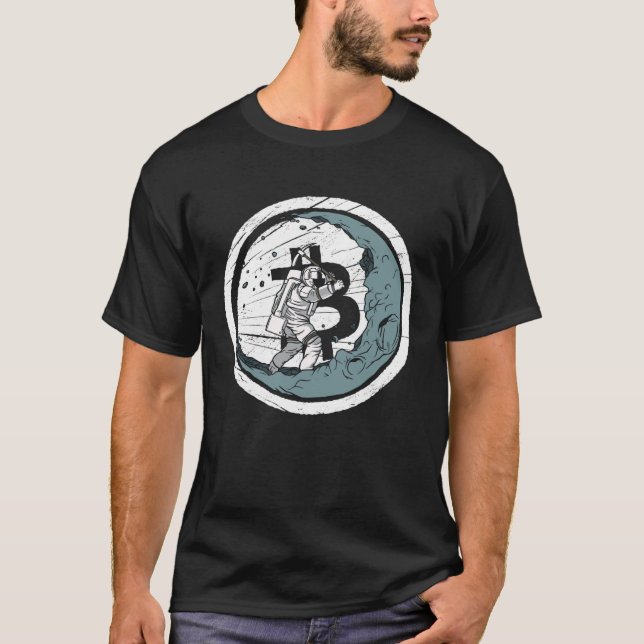 Bitcoin Moon Mining Cryptocurrency BTC Crypto Mine T-Shirt (Front)