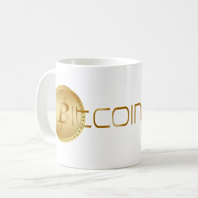 Bitcoin Mug | Logo Or (BTC) (Devant gauche)