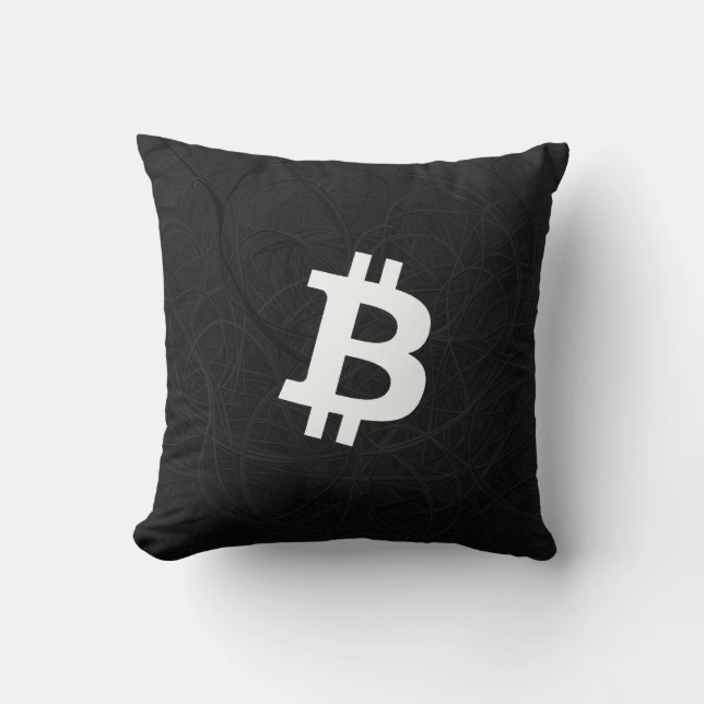 Bitcoin Neuron Black Throw Pillow (Front)