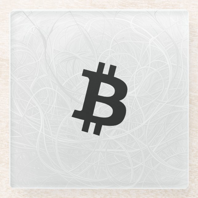 Bitcoin Neuron White Glass Coaster (Front)