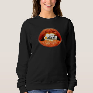 Bitcoin Orange Pill Lips Crypto Currency Investin Sweatshirt