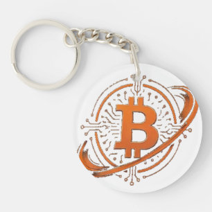 Bitcoin Orbital Circuit Seal Keychain
