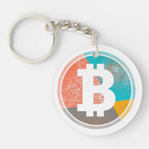 Bitcoin Pastel Pop Art Halftone Logo