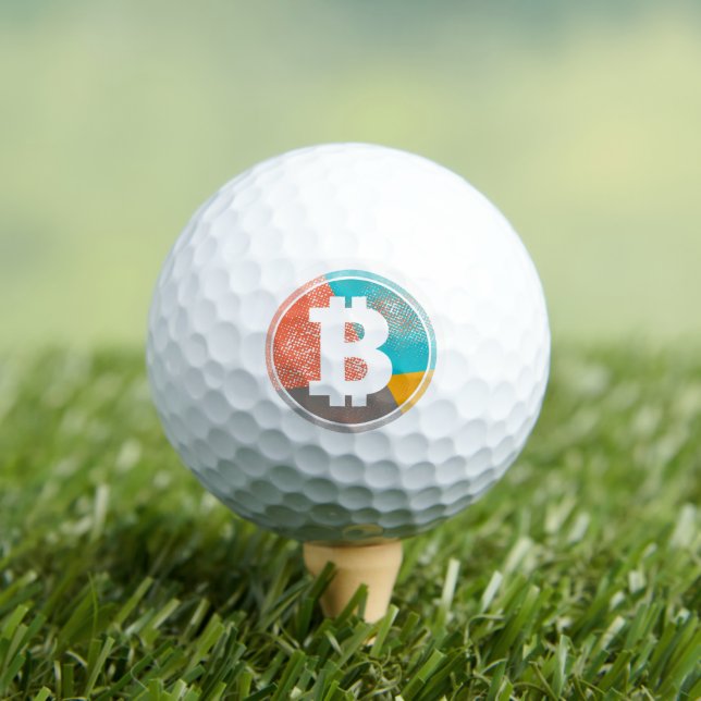 Bitcoin Pastel Pop Art Halftone Logo Golf Balls (Insitu Tee)