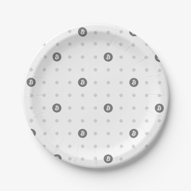 Bitcoin Polka Dot Paper Plate (Small) (Front)