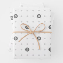 Bitcoin Polka Dots Wrapping Paper Sheets