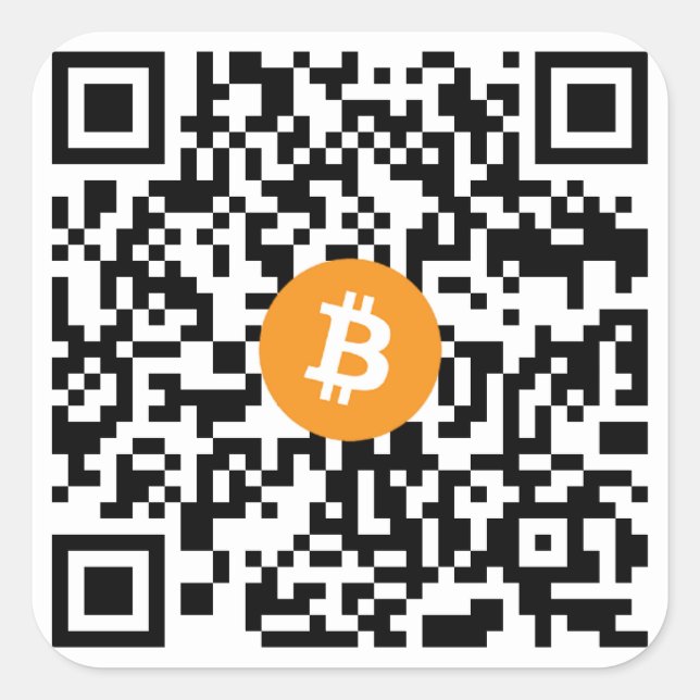 Bitcoin QR Code Grand Sticker (feuille de 6) (Devant)
