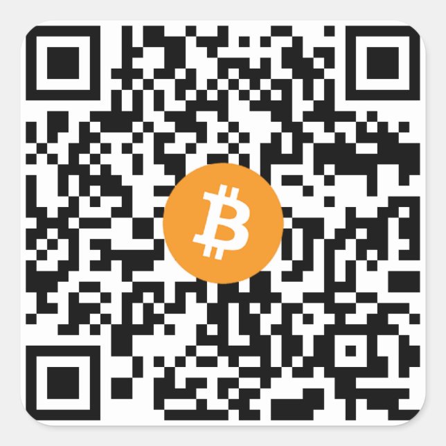Bitcoin QR Code Petit Sticker (feuille de 20) (Devant)