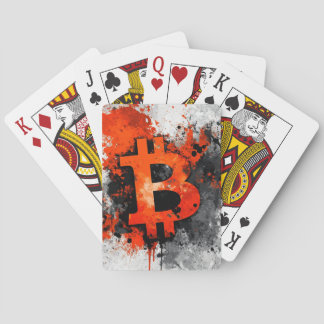 Bitcoin red playing cards