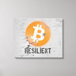 Bitcoin Resilient Art (On Cracked Wall HD) Canvas Print