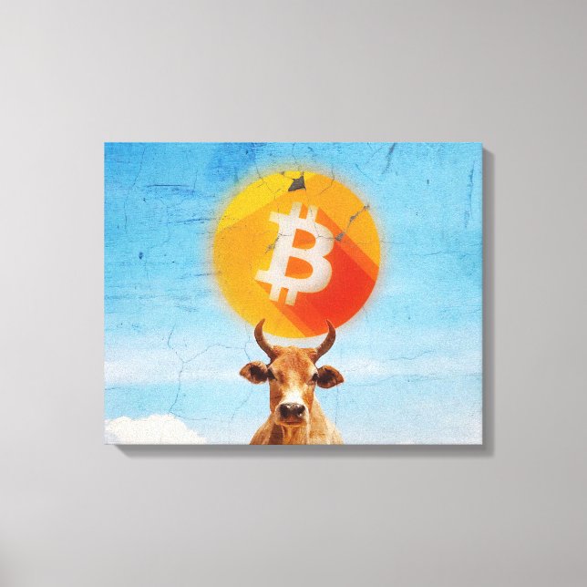 Bitcoin Resilient Bull (Vibrant HD) Canvas Print (Front)