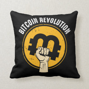 Bitcoin Revolution Cryptocurrency Trader Virtual C Throw Pillow