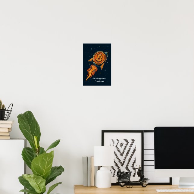 Bitcoin Rocket Crypto Art Print – To the Moon! (Home Office)