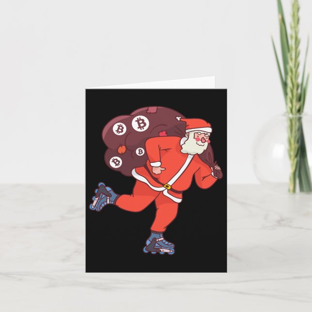 Bitcoin Santa Claus Cryptocurrency Santa Crypto In Card (Front)