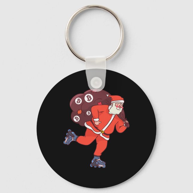 Bitcoin Santa Claus Cryptocurrency Santa Crypto In Keychain (Front)