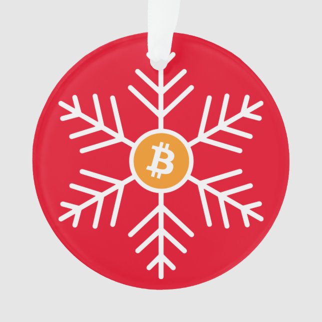 Bitcoin Snowflake Ornament (Front)