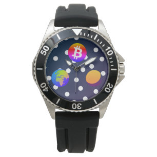 Bitcoin Solar Space Designer (coloré) Montre