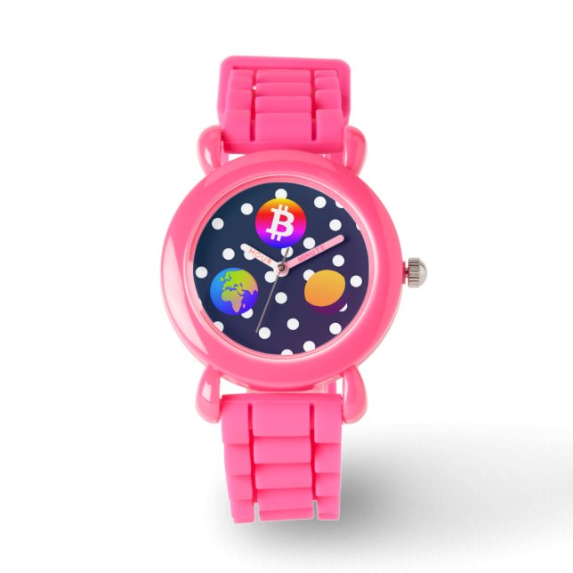 Bitcoin Solar Space Designer (Colourful) Watch (Front)
