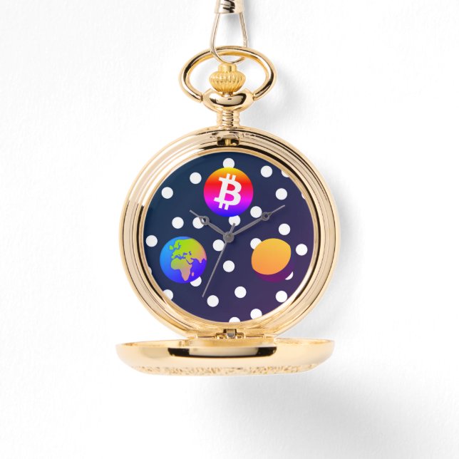 Bitcoin Solar Space Designer (Colourful) Watch (Front)