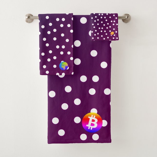 Bitcoin Solar System Bath Towel Set (Insitu)