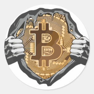Bitcoin Super Hero Classic Round Sticker