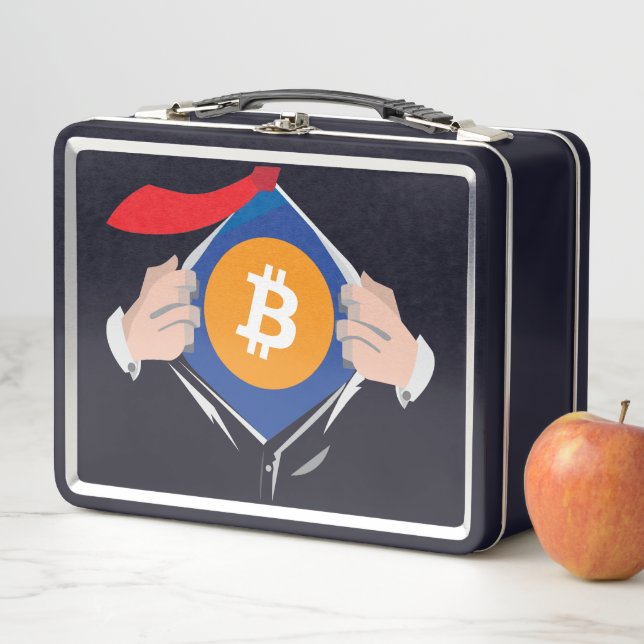Bitcoin Superhero Image Lunchbox (In Situ)