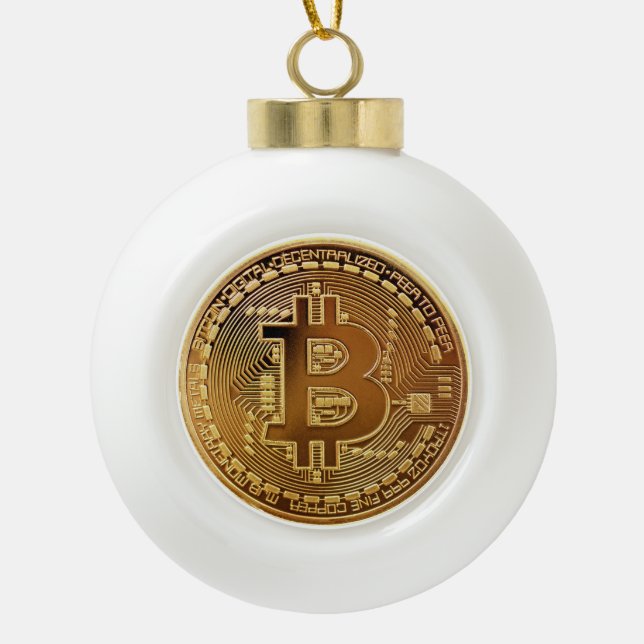 Bitcoin Symbol Logo Graph Christmas Bell Ornament (Front)
