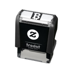 Bitcoin symbol, self-inking stamp