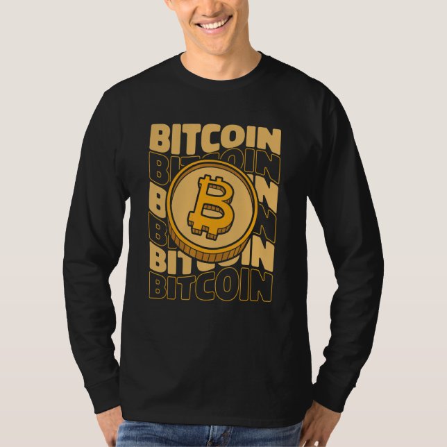 Bitcoin Text Blockchains Crypto Cryptocurrency Bit T-Shirt (Front)
