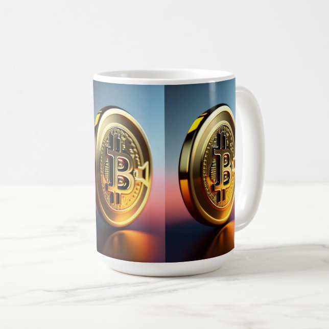 Bitcoin Themed Drinking Mug (Front Right)