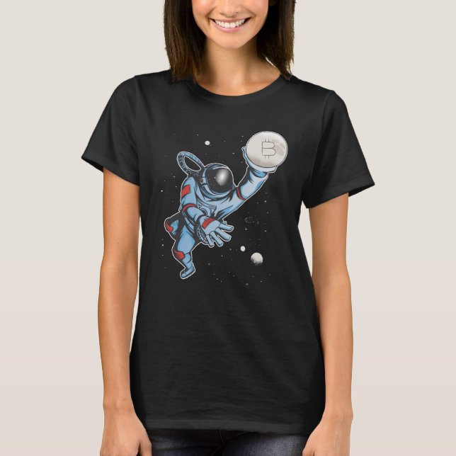 Bitcoin to the moon Astronaut T-Shirt (Front)