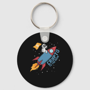 Bitcoin to The Moon Crypto Hype Keychain
