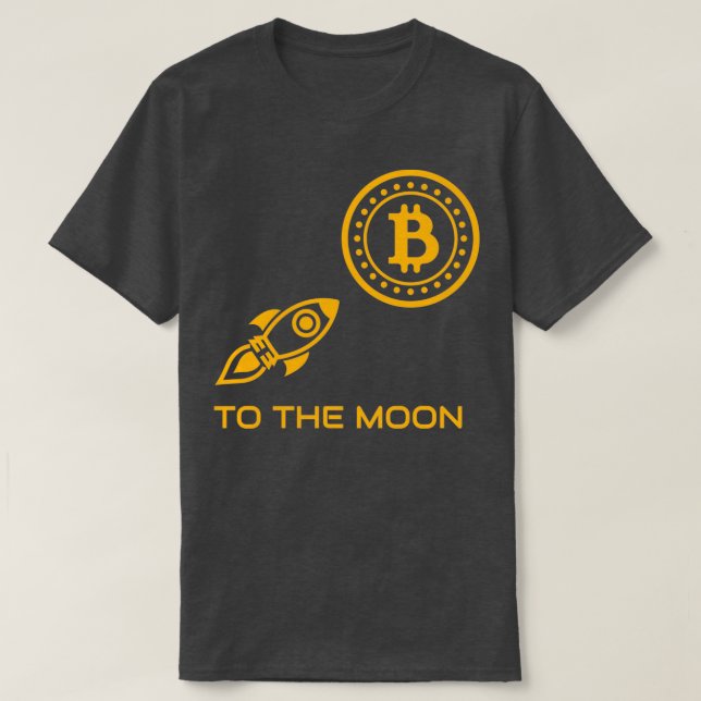 BItcoin To The Moon Rocket Desing T-Shirt (Design Front)