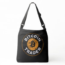 Bitcoin Trader Grunge Text Circle Outline Black