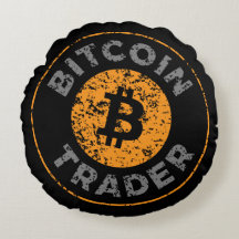 Bitcoin Trader Grunge Text Circle Outline Black