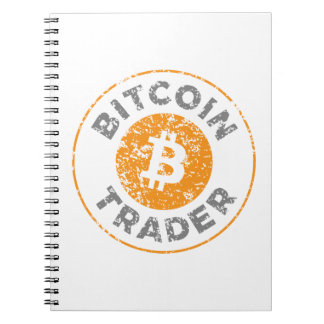 Bitcoin Trader Grunge Text Circle Outline Notebook