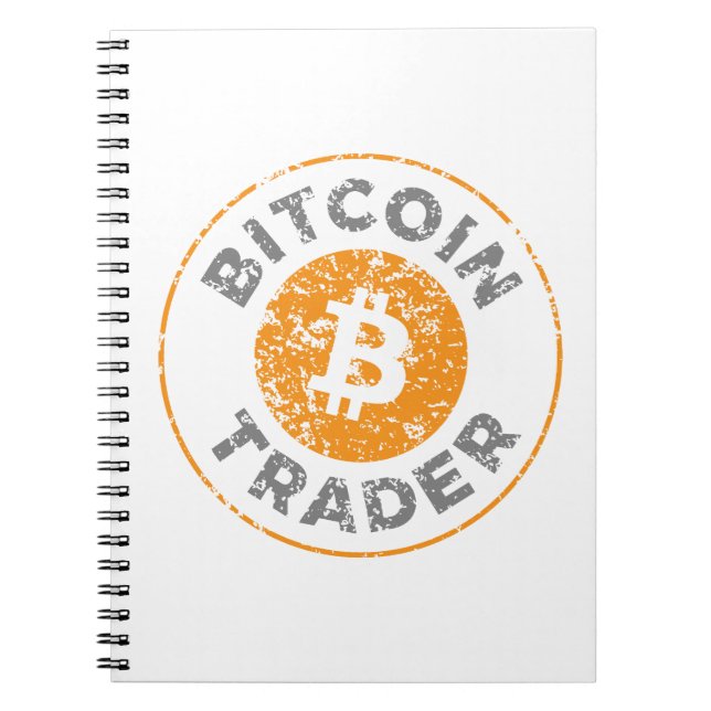 Bitcoin Trader Grunge Text Circle Outline Notebook (Front)