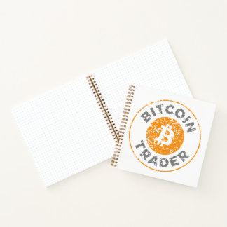 Bitcoin Trader Grunge Text Circle Outline Square Notebook