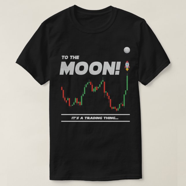 Bitcoin Trader To the Moon Crypto T-Shirt (Design Front)