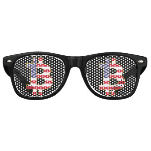 Bitcoin USA Flag  - Btc Crypto Retro Sunglasses